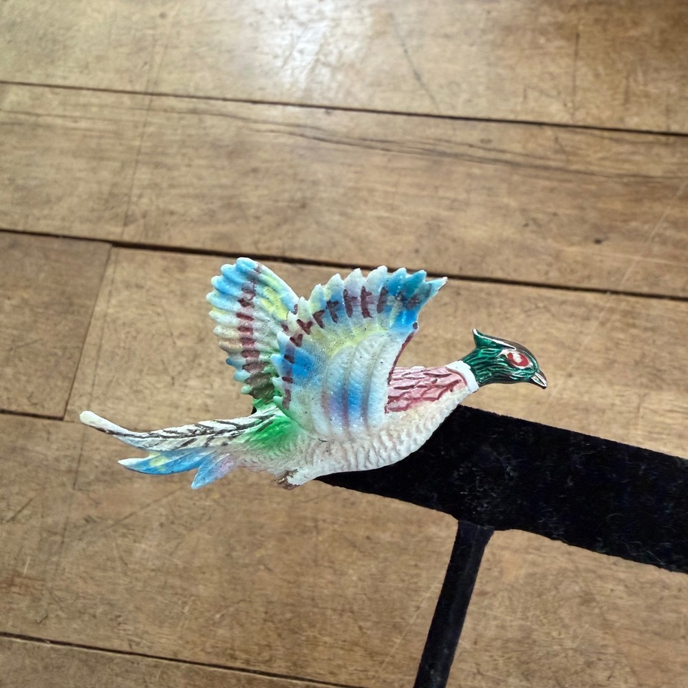 Vintage Ring-Necked Pheasant Brooch – Cold Enamel Figural Bird Pin